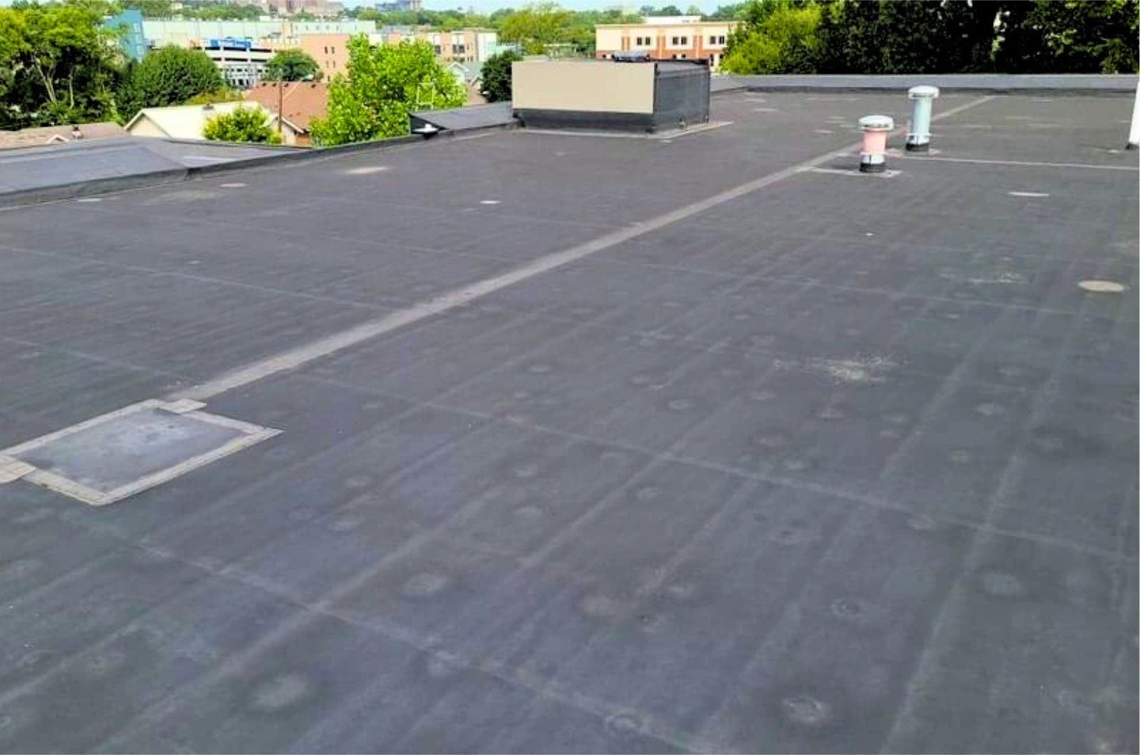 Residential re-roof with crew and branded trailer